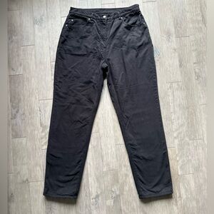 Woolrich Womenโs Black Fleece-Lined Work Jeans Size 16 Warm Winter